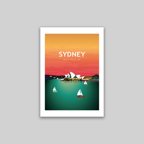 Sydney city poster sunset - Kawaink