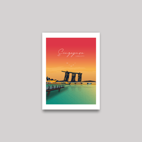 Singapur-Plakatsonnenuntergang