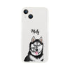 Transparent Case with Hand-drawn illustration of your pet and name. For iphone or Samsung