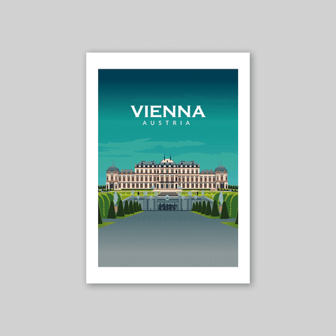 Vienna night city poster - Kawaink