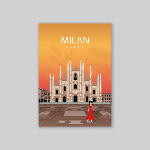 Milan sunset poster - Kawaink
