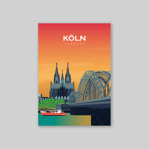 Köln / Köln Poster Sonnenuntergang