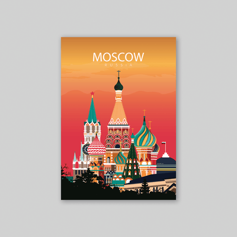 Moscow sunset poster - Kawaink