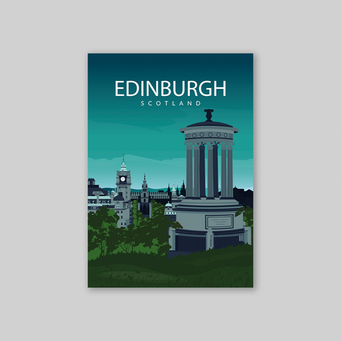 Edinburgh night city poster