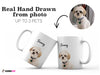 Tasse avec illustration d'animal de compagnie dessinée à la main à partir de vos photos