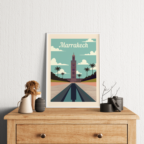 Retro-Plakat von Marrakesch