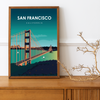 San Francisco city poster night - Kawaink