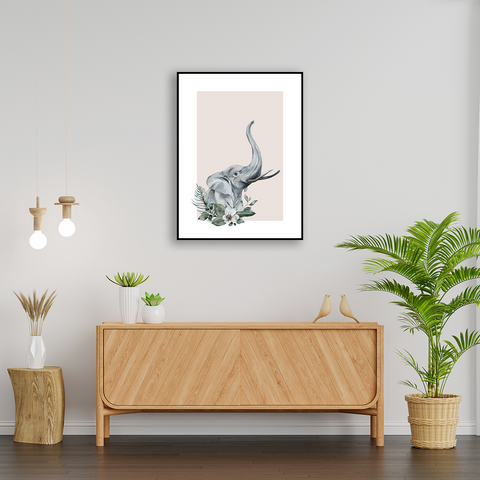 Elefant, minimalistisches Poster
