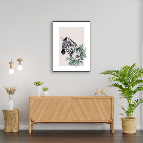 Zebra, minimalist poster